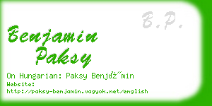 benjamin paksy business card